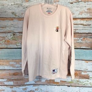 SUPREME x Champion L/S Tee, Light Pink